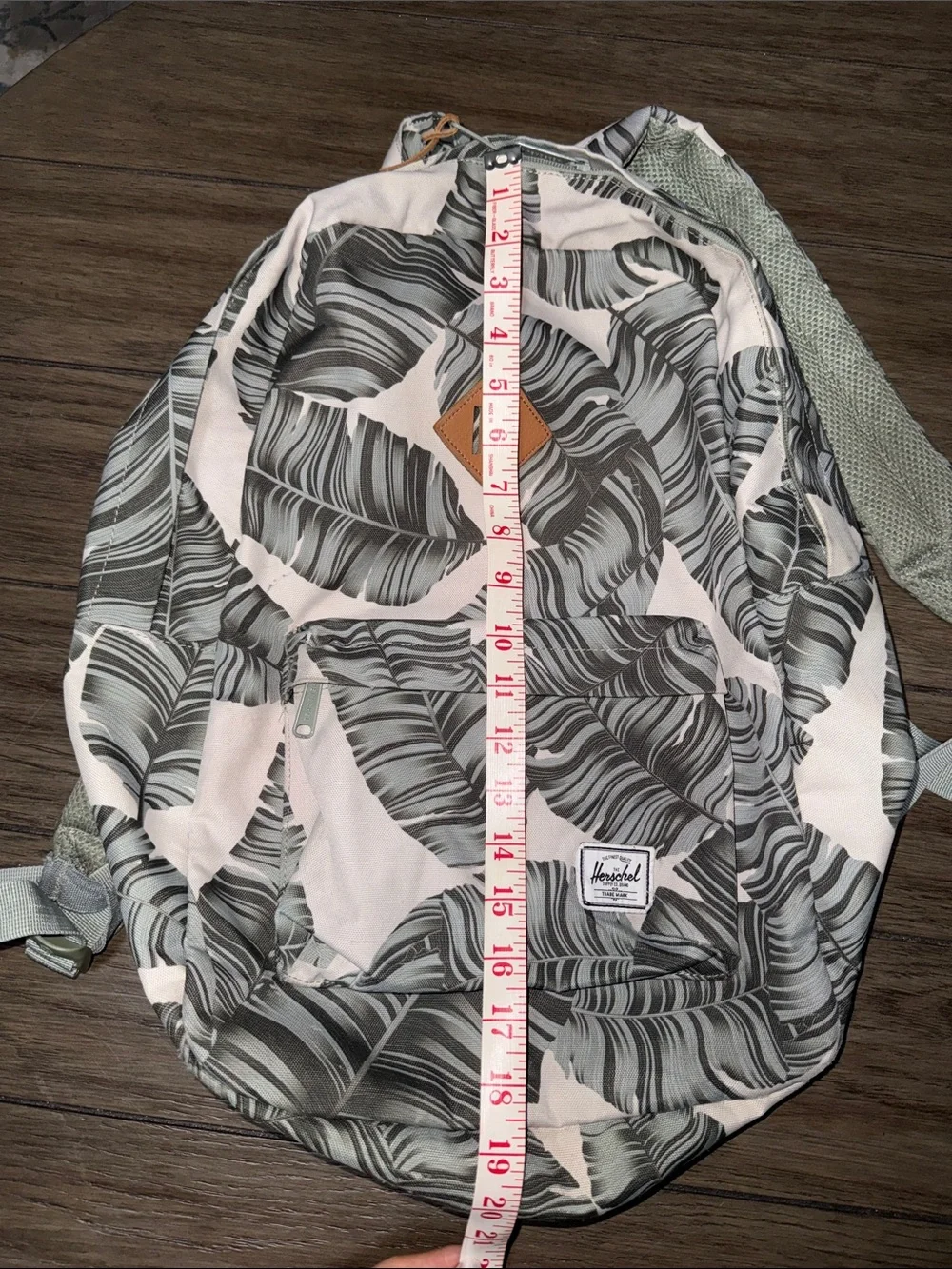 Herschel Supply Company Silver Birch Green Palm Leaf Print Backpack